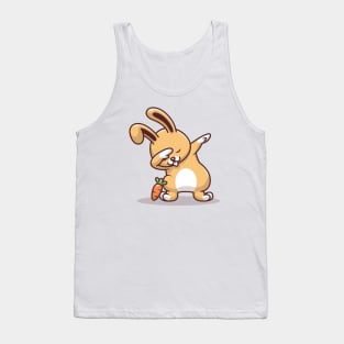 Cute Rabbit Dabbing Pose With Carrot Tank Top